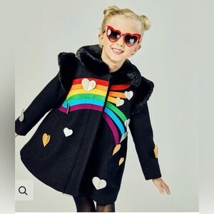 Little Goodall - Coat with Rainbow and Heart Accents